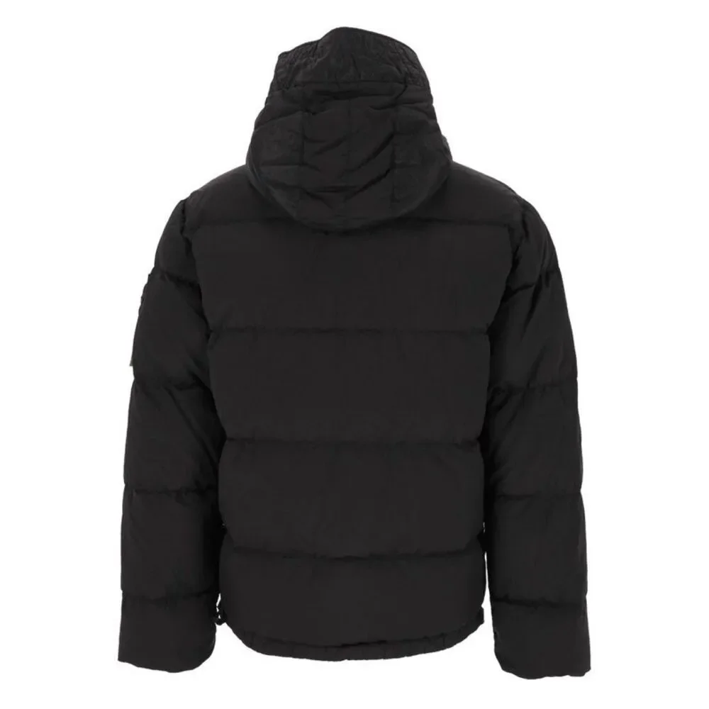 Stone Island Men Hooded Down Jacket In Nylon Metal Fabric